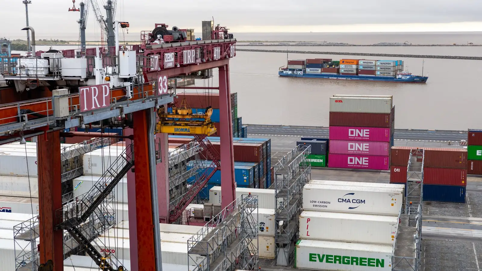 Shipping port and container terminal background